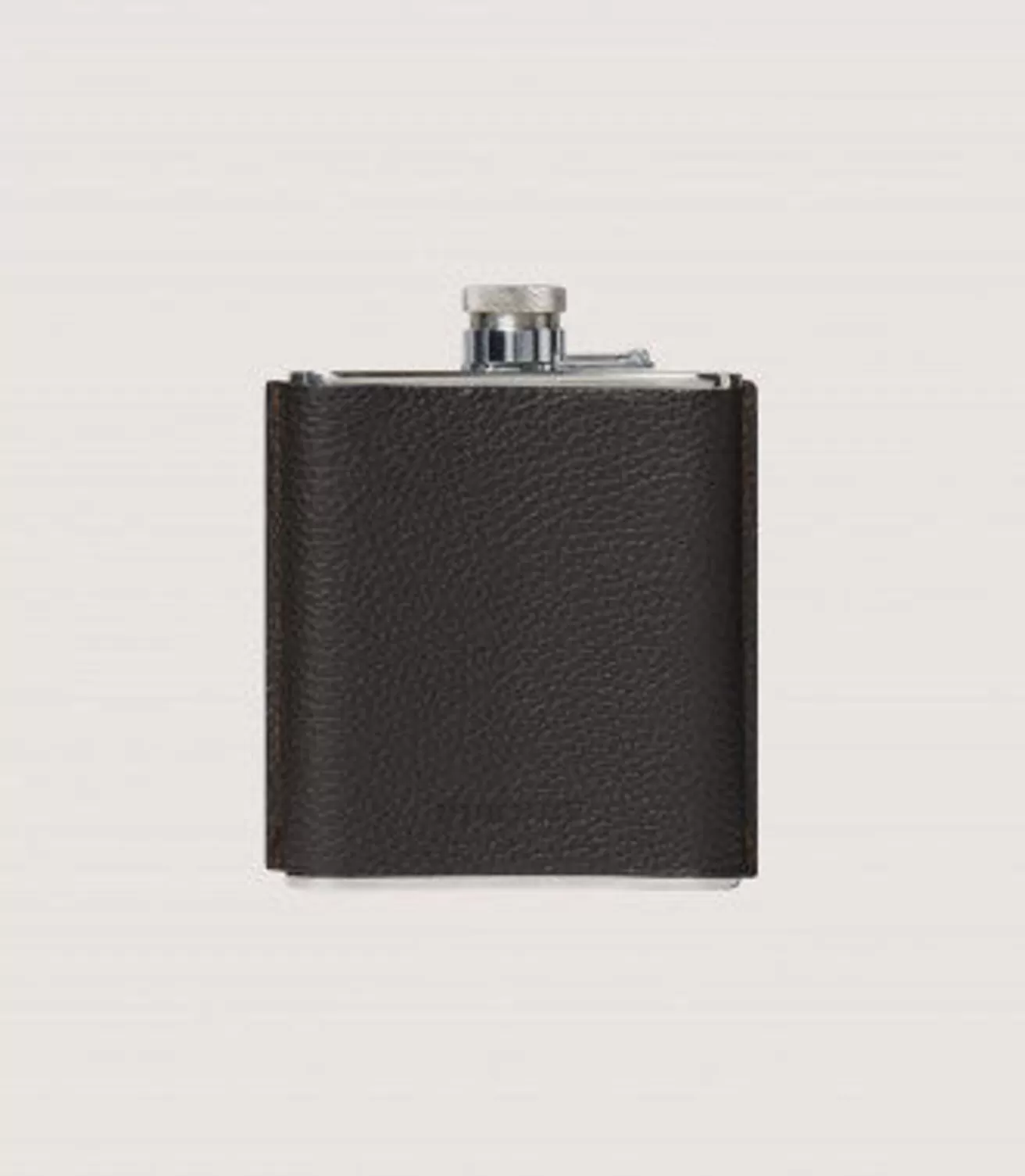 Grainy Leather Hip Flask In Dark Brown*Purdey Clearance