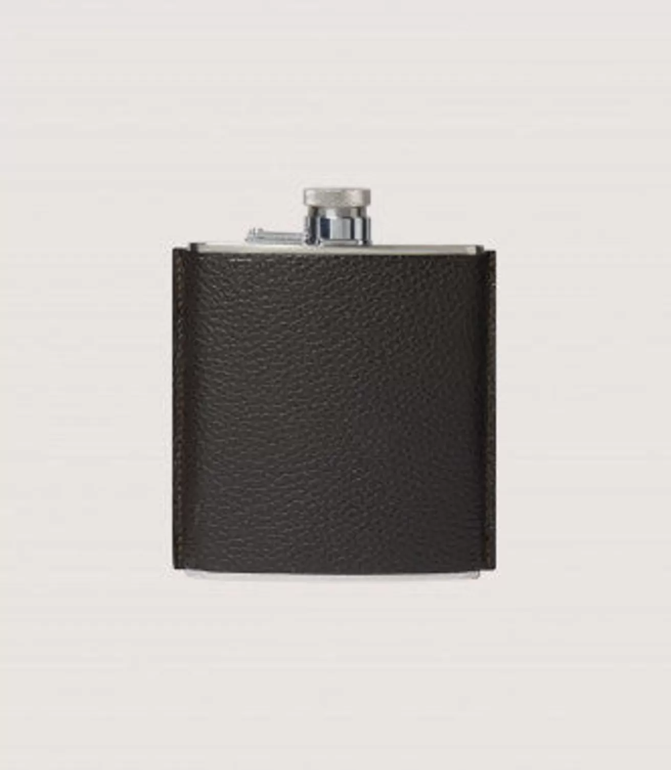 Grainy Leather Hip Flask In Dark Brown*Purdey Clearance