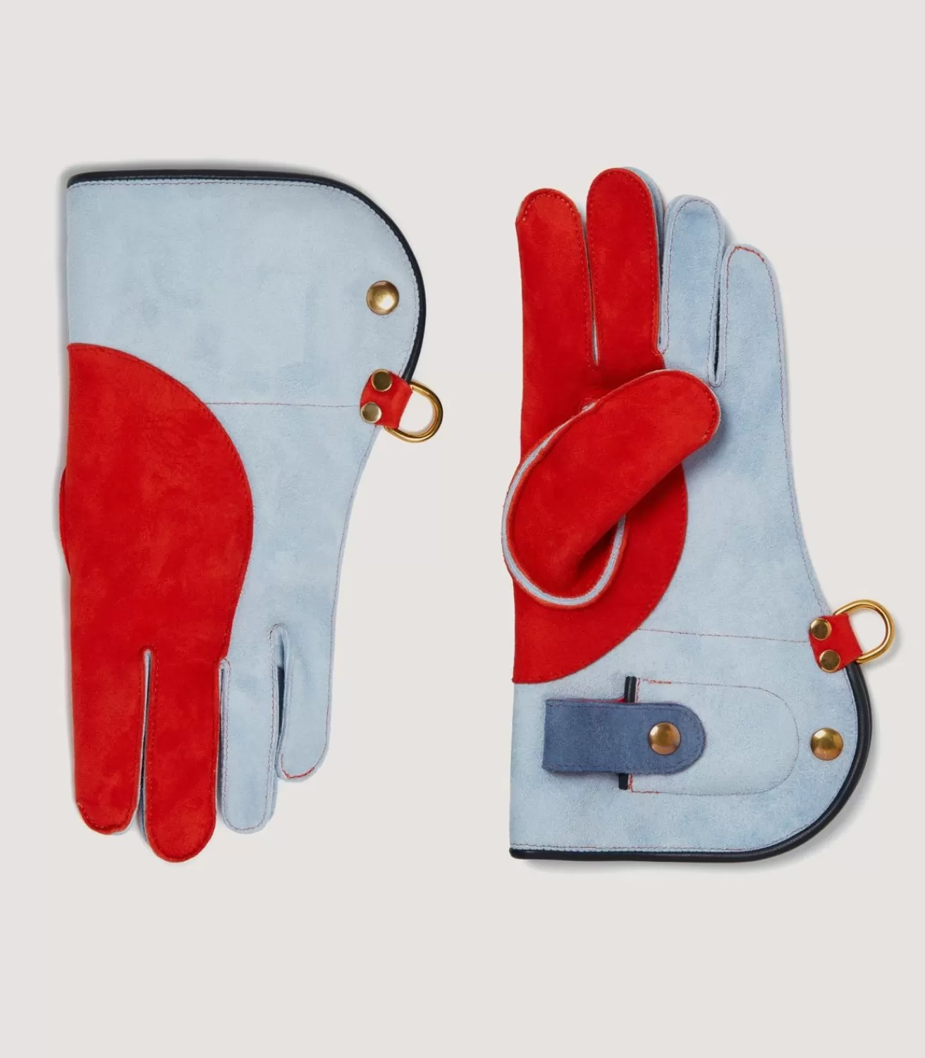 Long Falconry Glove With Pocket - Sky & Orange In Sky Blue*Purdey Hot