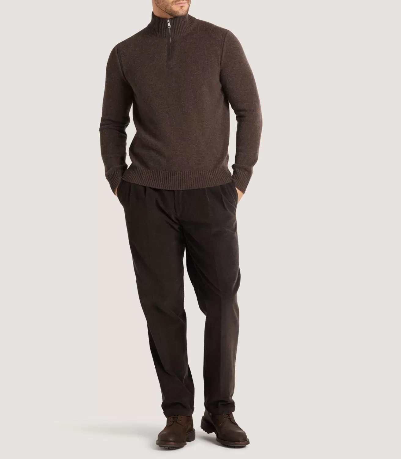 Men'S Cashmere Quarter Zip Sweater*Purdey Flash Sale