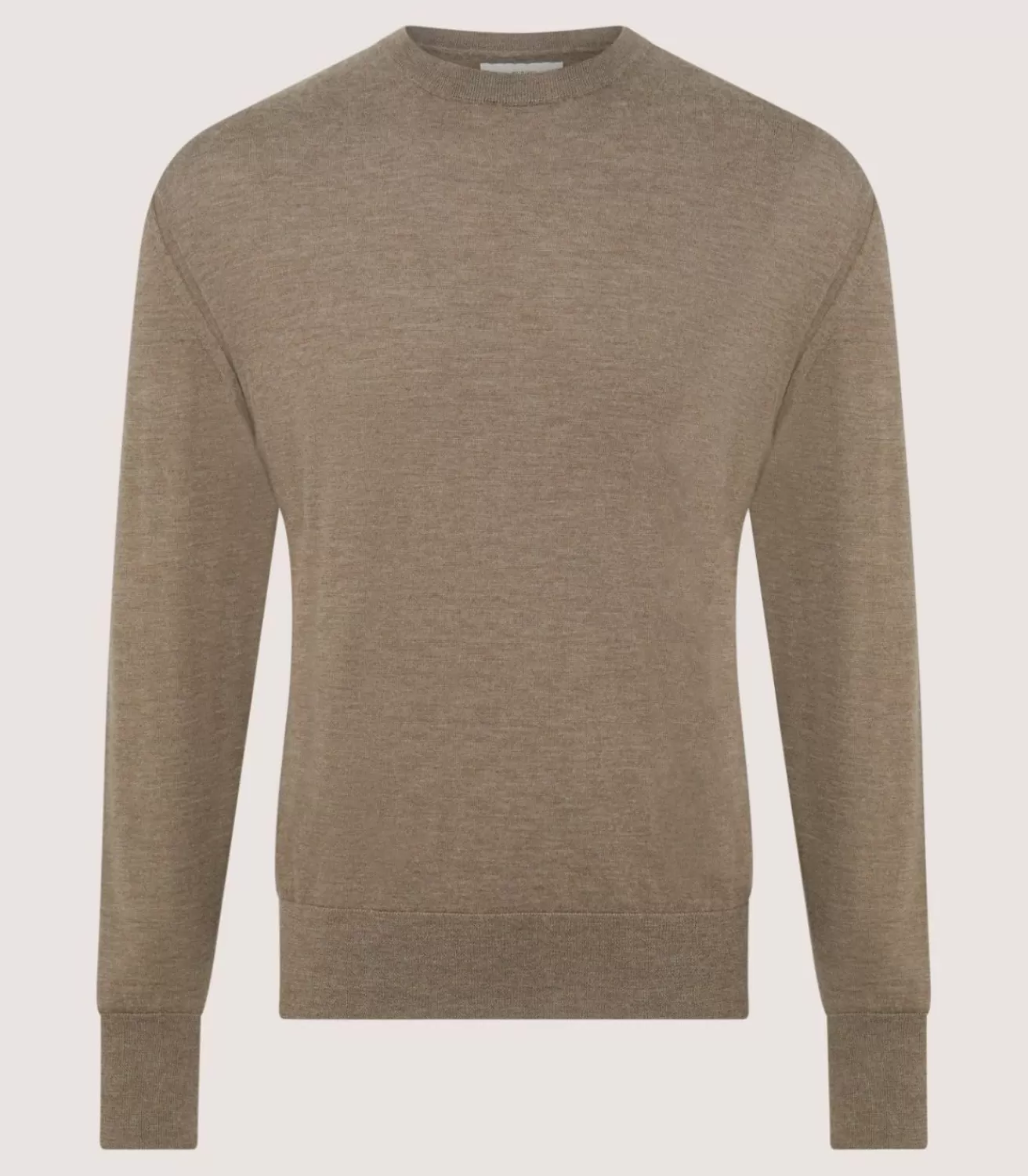 Men'S Cashmere Seamless Crew Neck In Taupe*Purdey Clearance