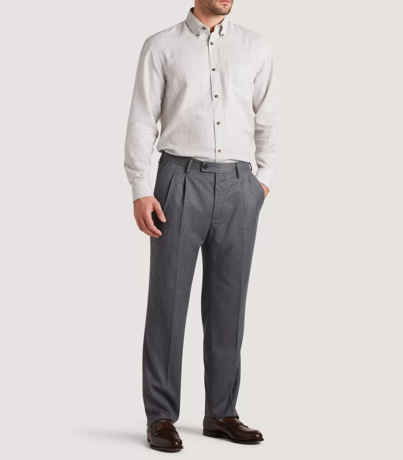 Men'S Cotton Cashmere Button Down Shirt*Purdey Best Sale