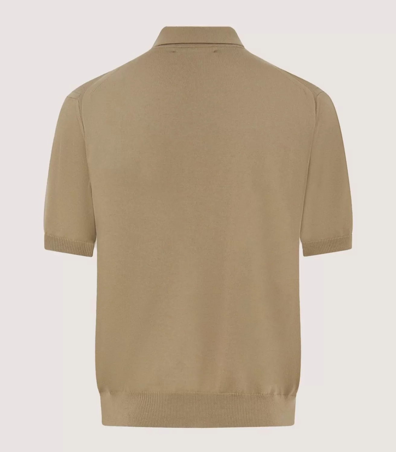 Men'S Cotton Cashmere Fine Gauge Short Sleeve Polo In Twine*Purdey Clearance