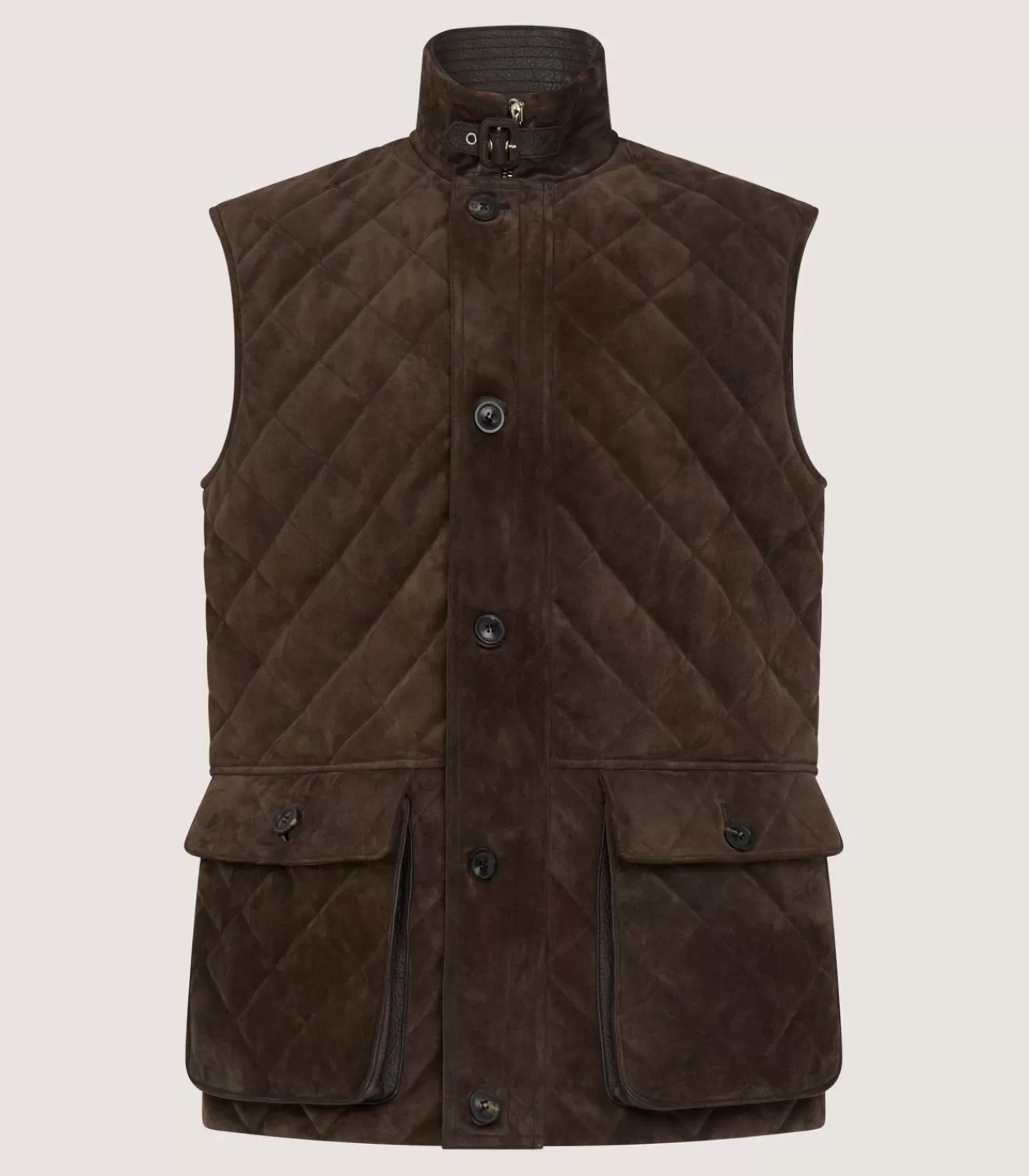 Men'S Suede Padded Gilet In Walnut*Purdey Flash Sale