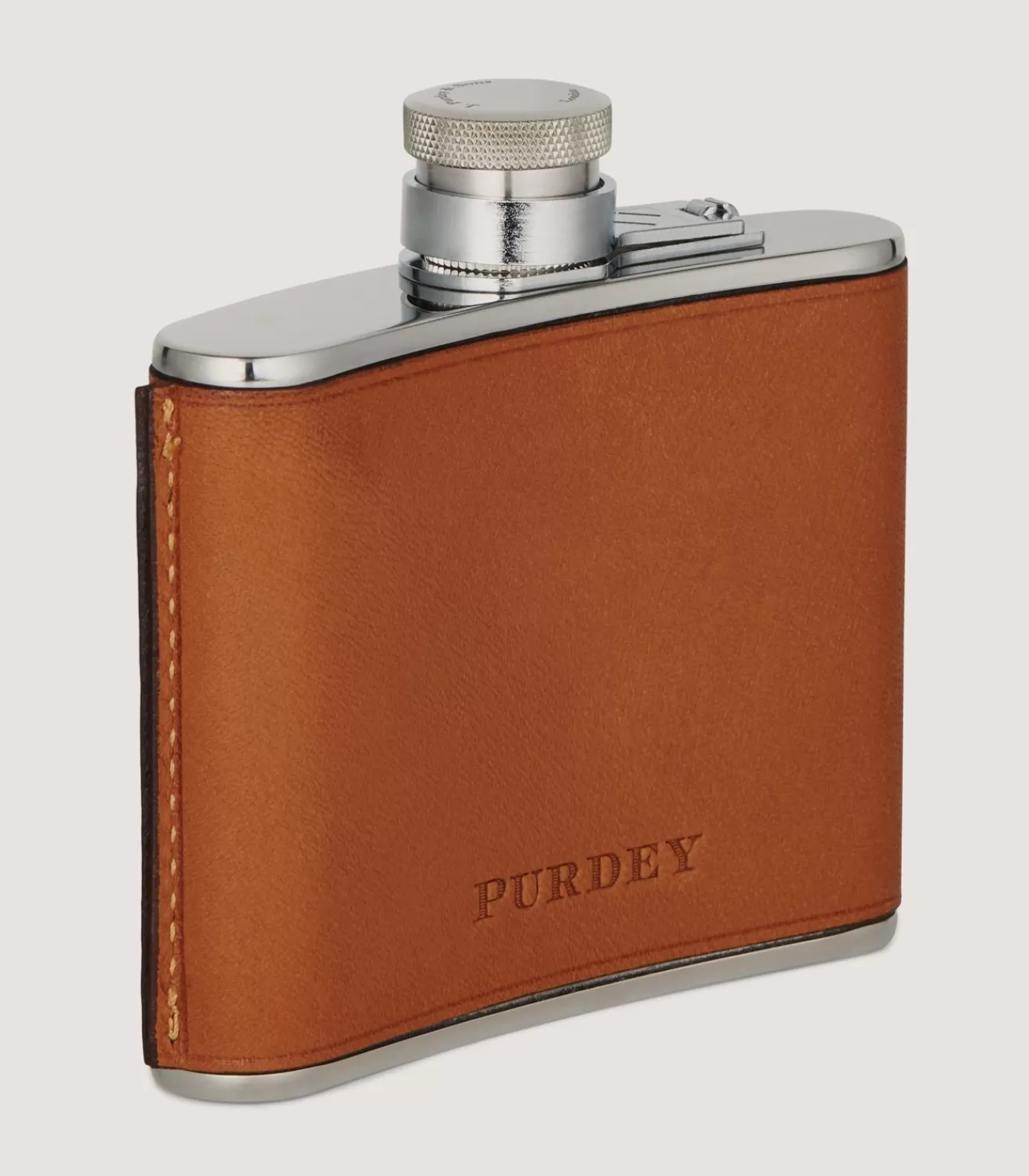 4Oz Leather Flask In Dark Brown*Purdey Flash Sale
