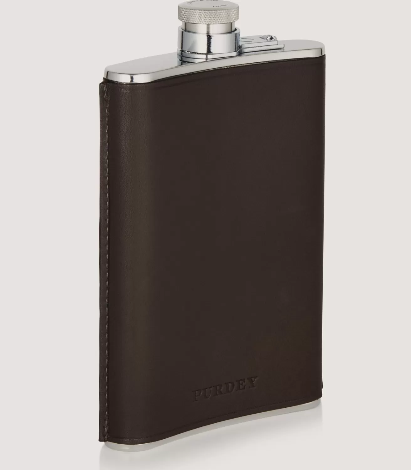 8Oz Leather Flask In Dark Brown*Purdey Online