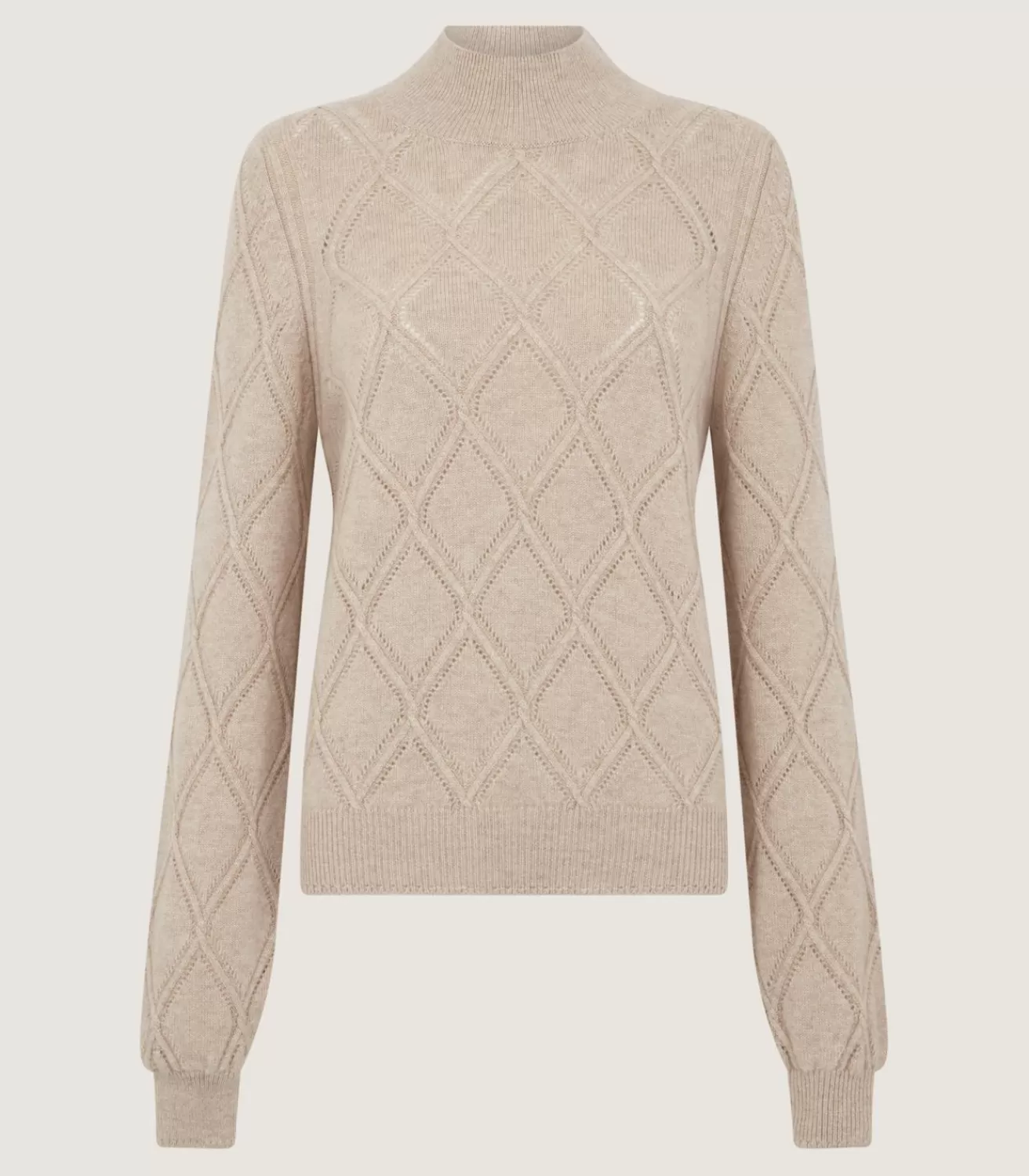 Women'S Cashmere Cable Sweater In Oatmeal*Purdey Shop