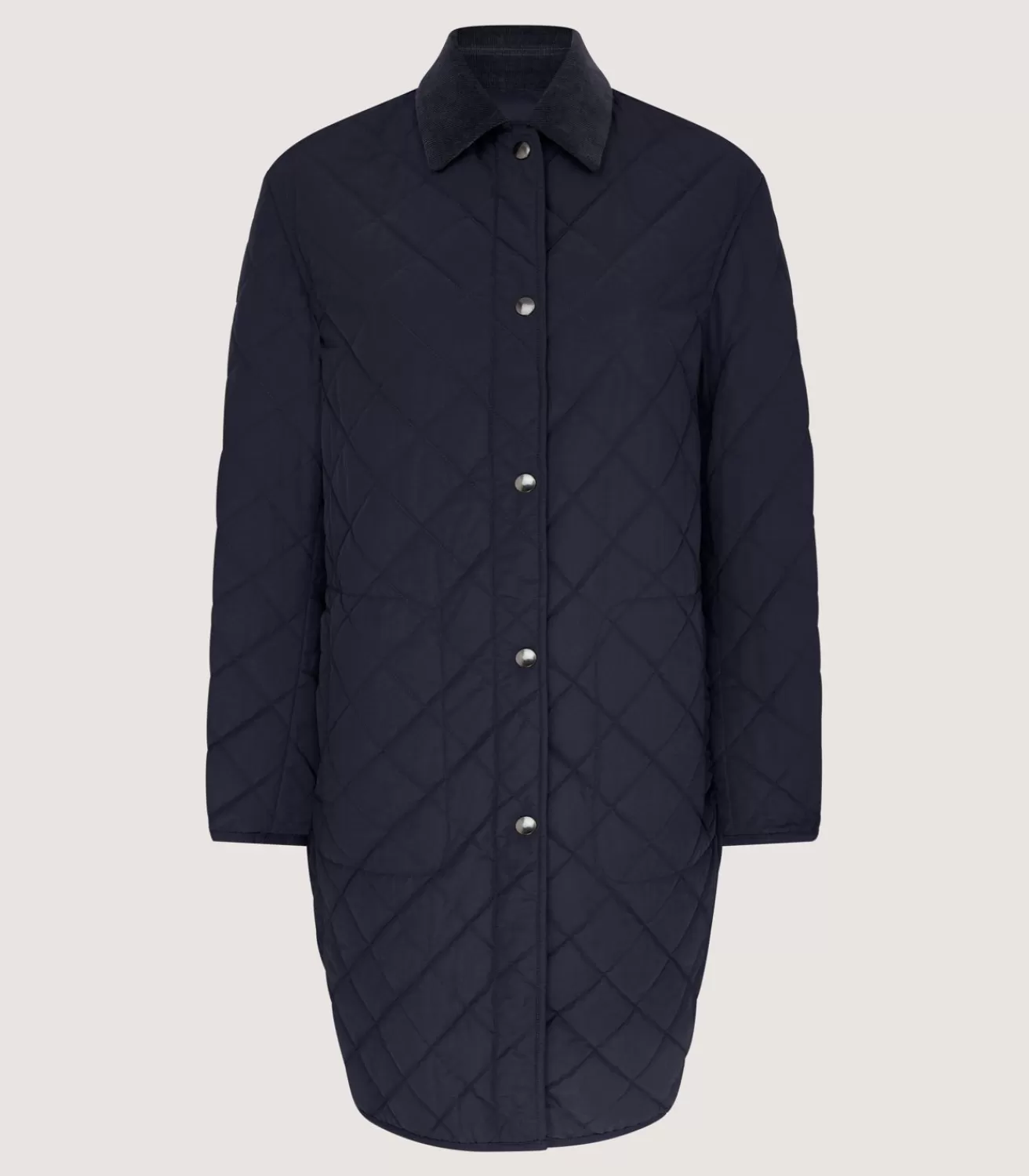 Women'S Long Quilted Jacket In Navy*Purdey Best